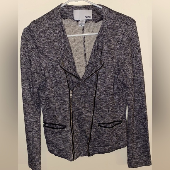 Bar III Double zipper jacket. Grey with white. Size medium - Picture 3 of 5